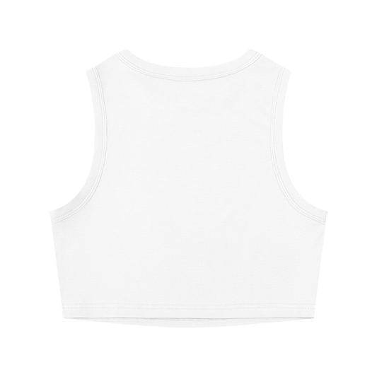 Cutie on flying hoveing bike Women's Tight Crewneck Crop Tank Top