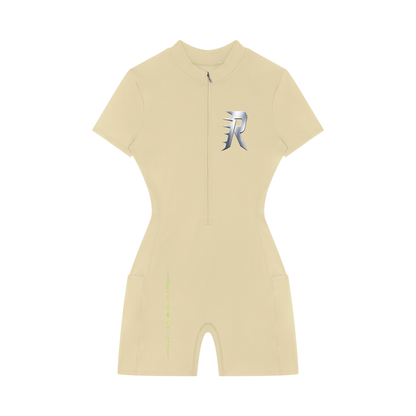 Women's Quarter-Zip Short Sleeve Romper