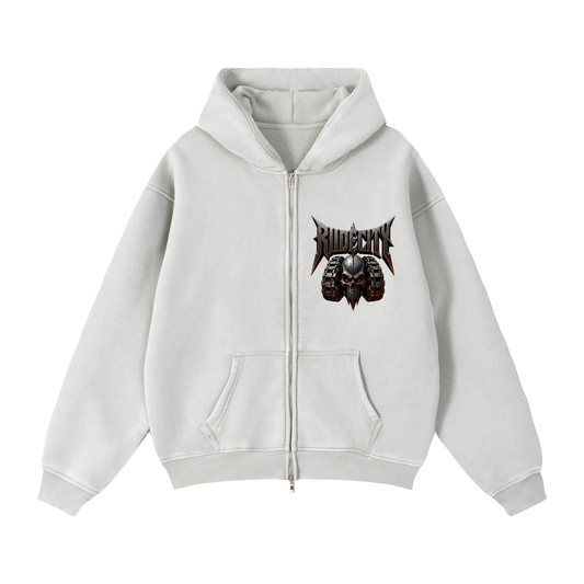 Zip-Through Boxy Fleece Hoodie