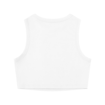 Cutie on flying hoveing bike Women's Tight Crewneck Crop Tank Top