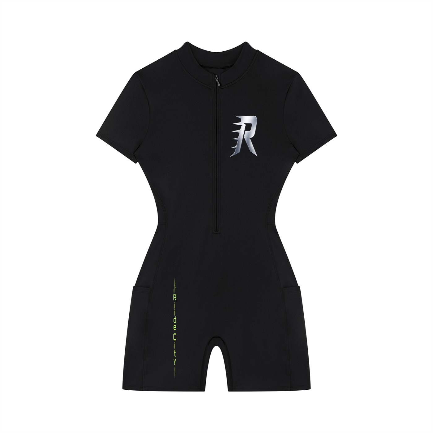 Women's Quarter-Zip Short Sleeve Romper
