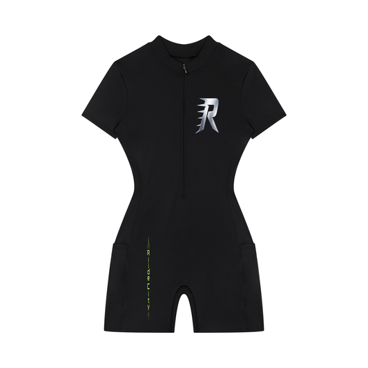 Women's Quarter-Zip Short Sleeve Romper