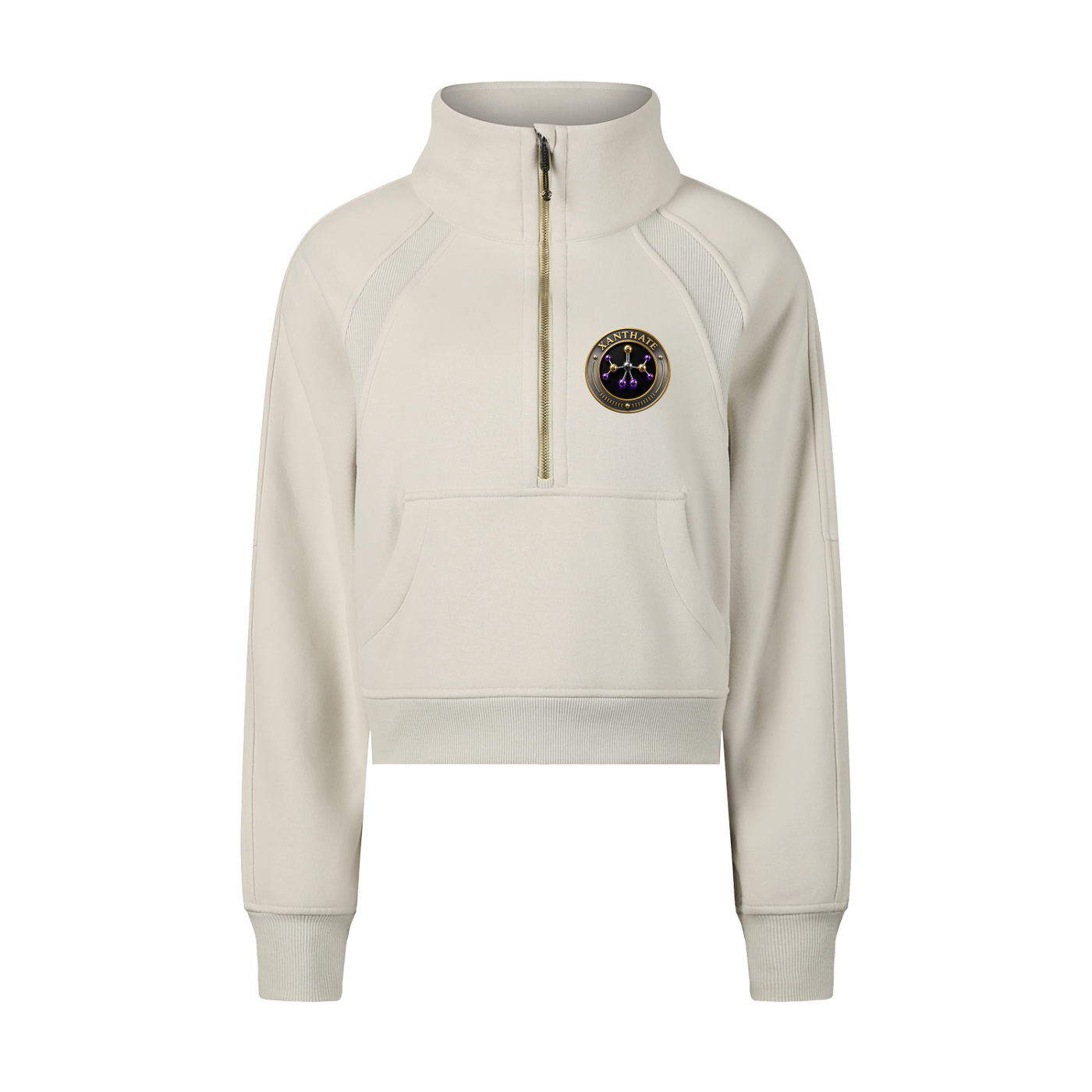 Xanthate Cropped Half-Zip Sweatshirt