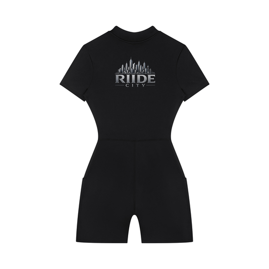 Women's Quarter-Zip Short Sleeve Romper