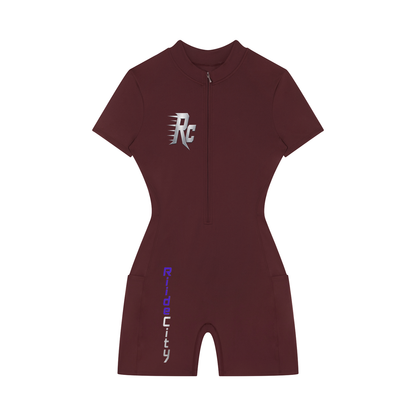 RC Women's Quarter-Zip Short Sleeve Romper