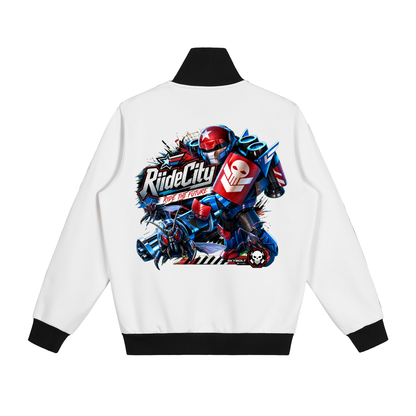 Contrast Side Stripe Fleece Track Jacket