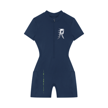 Women's Quarter-Zip Short Sleeve Romper