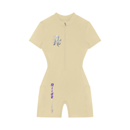 RC Women's Quarter-Zip Short Sleeve Romper