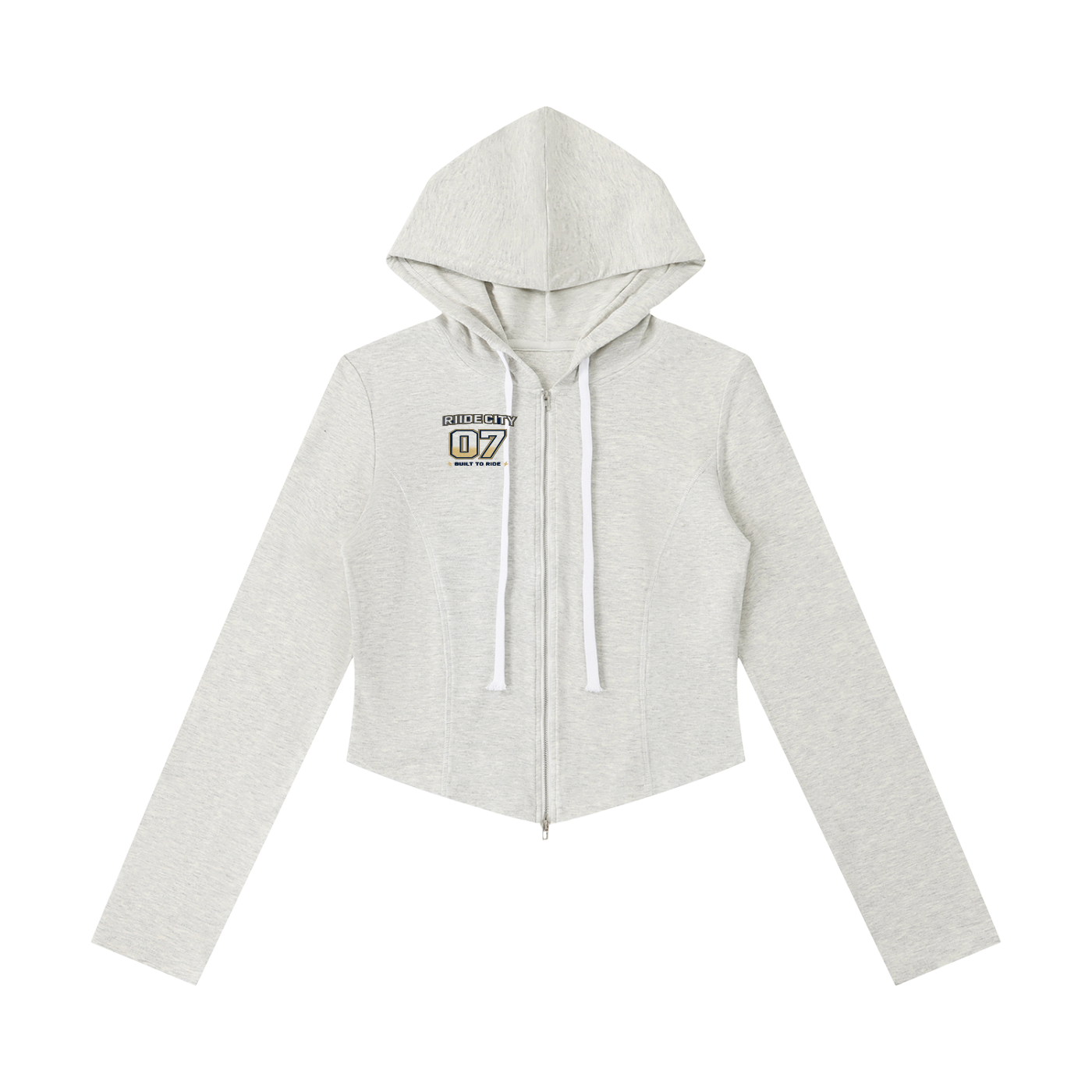 Women's Slim Cropped Full Zip Hoodie