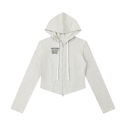 Women's Slim Cropped Full Zip Hoodie